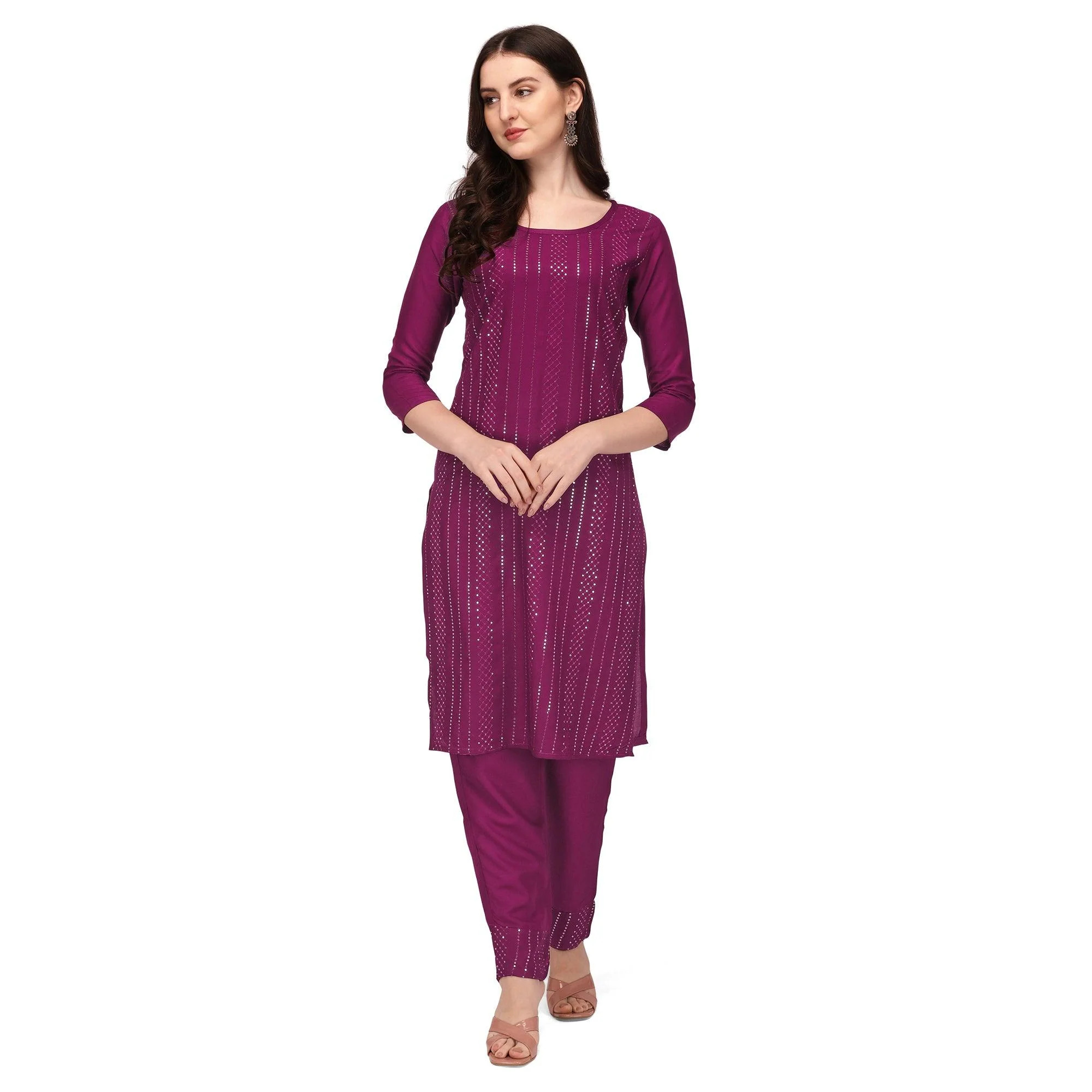 wine-sequence-embroidered-rayon-kurti-pant-set-peachmode-2.jpg